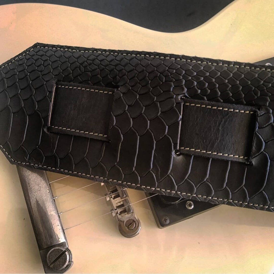 Correa de guitarra, cuero legitimo - Imagen 6